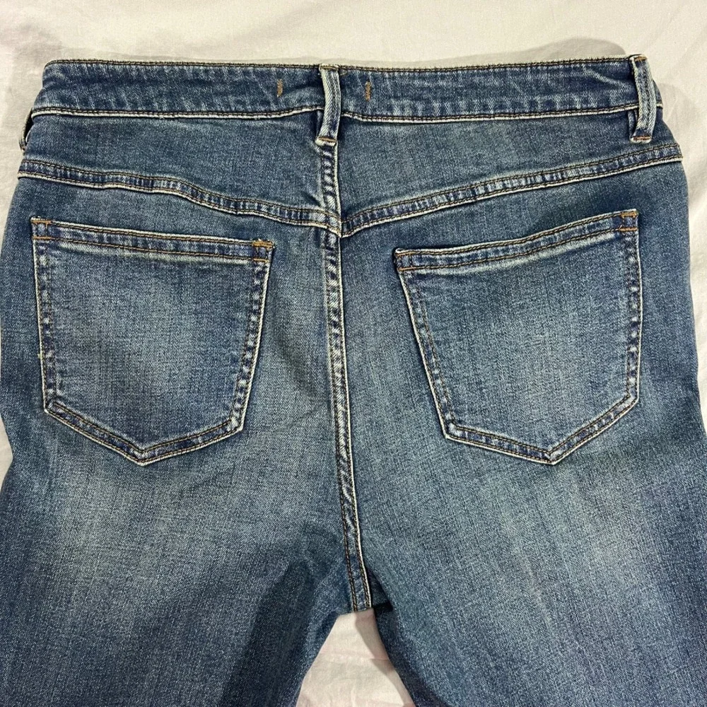 FREE PEOPLE Jeans Button Fly High Rise Straight Leg‎ Womens Size 30x28 Blue Wash